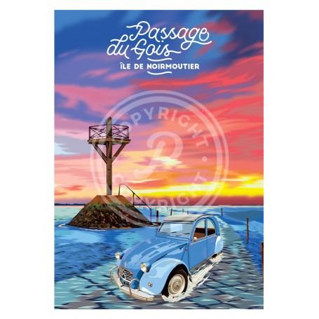 Affiche Passage du Gois - Noirmoutier