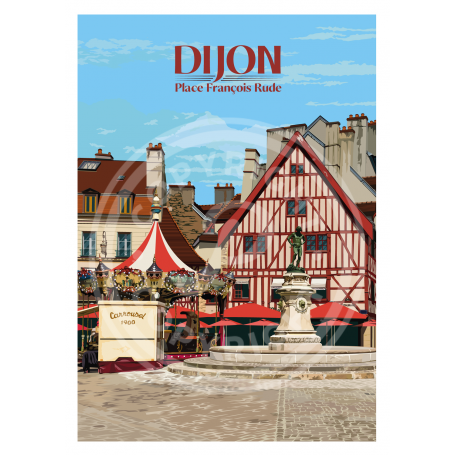 Affiche de Dijon - Place Francois Rude