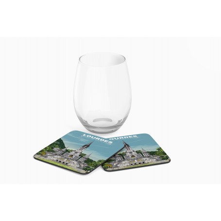 Dessous de verre de la ville de Lourdes - Basilique Notre-Dame-du-Rosaire