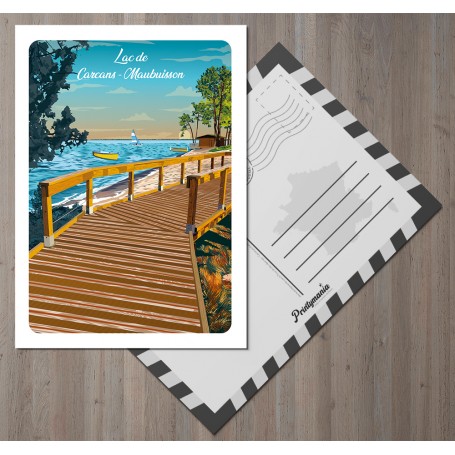 Carte postale du lac de Carcans-Maubuisson