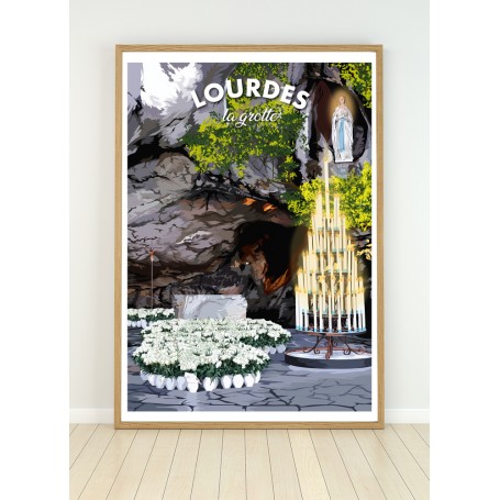 Affiche de Lourdes - La Grotte de Massabielle