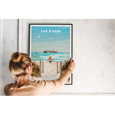 Affiche du Cap d'Agde - le Fort Brescou