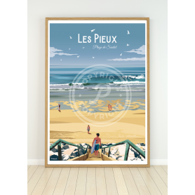 Affiche des Pieux - plage de Sciotot