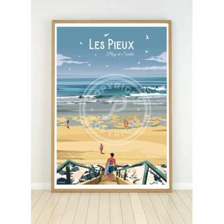 Affiche des Pieux - plage de Sciotot