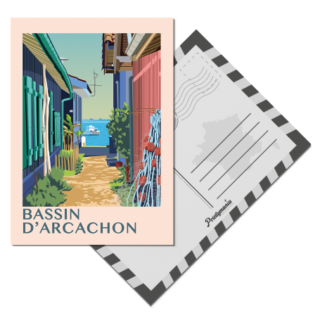 Carte Postale du Bassin d'Arcachon - Village de L'Herbe