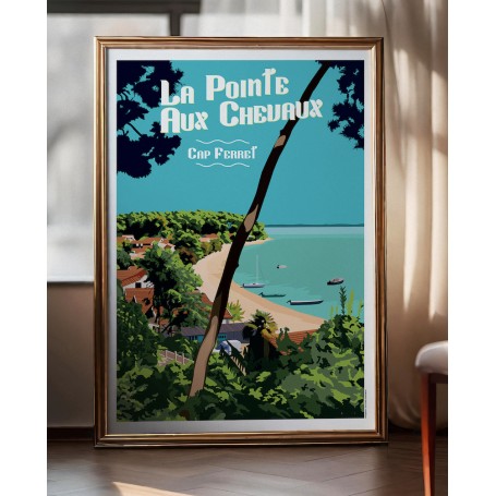 Affiche du Cap Ferret - La Pointe aux chevaux