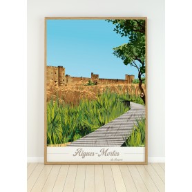 Affiche d'Aigues-mortes  - les remparts