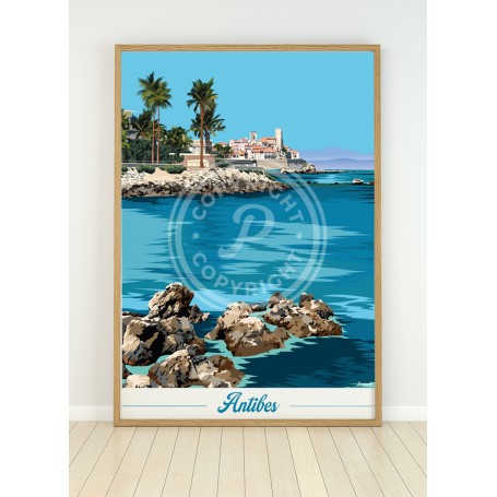 Affiche d'Antibes - rochers