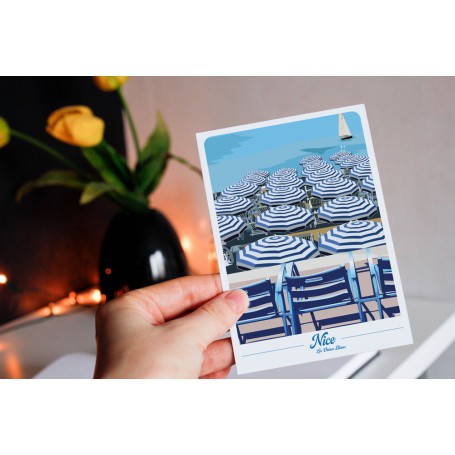 Carte Postale de Nice - Chaises Bleues
