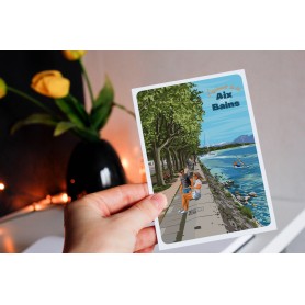 Carte postale de Aix-les-Bains - l'esplanade du lac