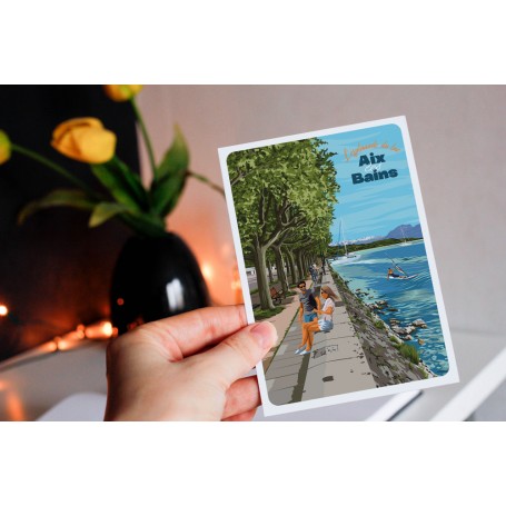 Carte postale de Aix-les-Bains - l'esplanade du lac