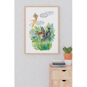 Affiche Zéphir cerf volant - collaboration avec l'illustratrice Ipiapia