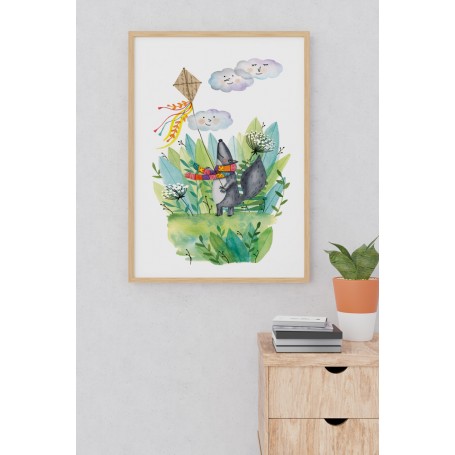 Affiche Zéphir cerf volant - collaboration avec l'illustratrice Ipiapia