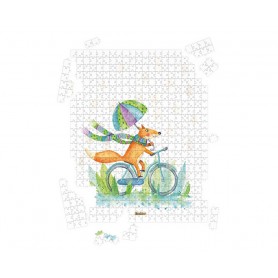 Puzzle Renard vélo - collaboration avec l'illustratrice Ipiapia
