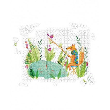Puzzle Renard pêcheur - collaboration avec l'illustratrice Ipiapia