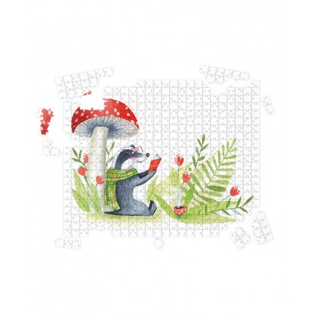 Puzzle Blaireau - collaboration avec l'illustratrice Ipiapia