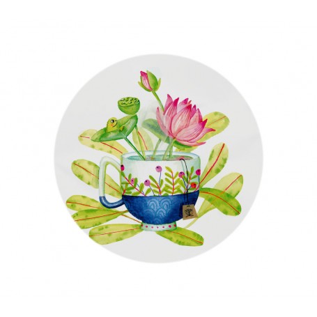 Stickers Tasse lotus - collaboration avec l'illustratrice Ipiapia