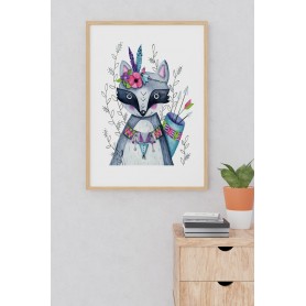 Affiche Raton heureux - collaboration avec l'illustratrice Ipiapia