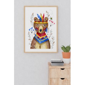 Affiche Ourson distrait - collaboration avec l'illustratrice Ipiapia