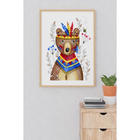 Affiche Ourson distrait - collaboration avec l'illustratrice Ipiapia