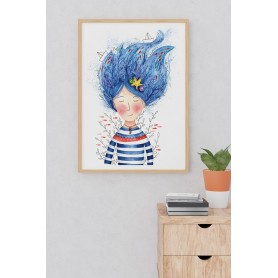 Affiche Ondine - collaboration avec l'illustratrice Ipiapia