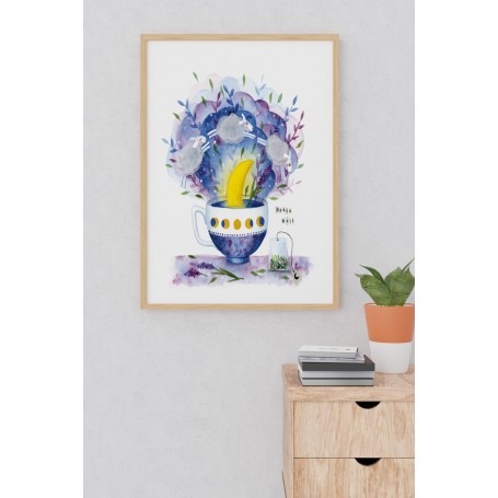 Affiche Douce nuit - collaboration avec l'illustratrice Ipiapia