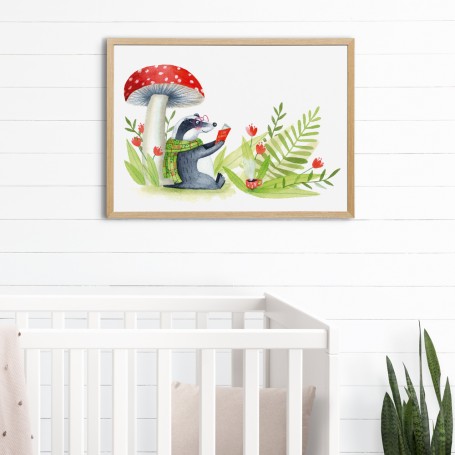 Affiche Blaireau - collaboration avec l'illustratrice Ipiapia