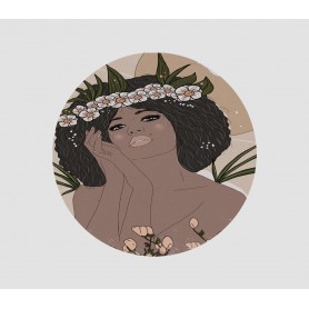 Stickers Portrait Vahiné - collaboration avec l'illustratrice Aurélia Mahé