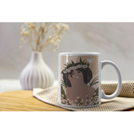 Mug Portrait Vahiné - collaboration avec l'illustratrice Aurélia Mahé