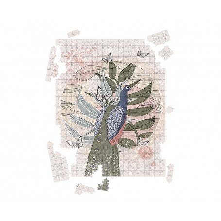 Puzzle Paon - collaboration avec l'illustratrice Aurélia Mahé