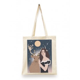 Tote Bag Cerf femme - Collaboration avec l'illustratrice Aurélia Mahé