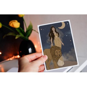 Carte Postale Astro lion - Collaboration avec l'illustratrice Aurélia Mahé