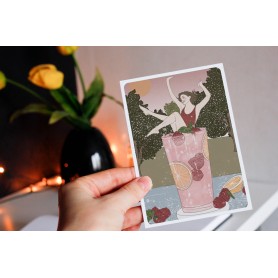 Carte Postale Cocktail - Collaboration avec l'illustratrice Aurélia Mahé