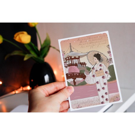 Carte Postale Jardin Japon - Collaboration avec l'illustratrice Aurélia Mahé