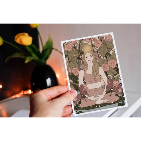 Carte Postale Méditation  - Collaboration avec l'illustratrice Aurélia Mahé