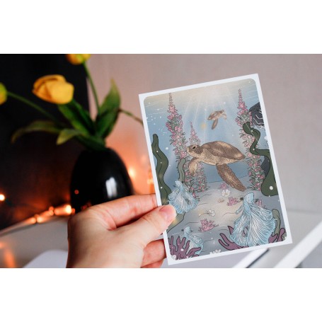 Carte Postale Océan  - Collaboration avec l'illustratrice Aurélia Mahé