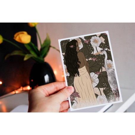 Carte Postale Vahiné - Collaboration avec l'illustratrice Aurélia Mahé