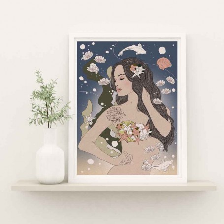 Affiche Sirène - Collaboration avec l'illustratrice Aurélia Mahé
