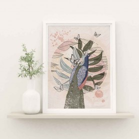 Affiche Paon - Collaboration avec l'illustratrice Aurélia Mahé