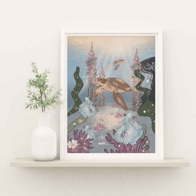 Affiche Océan - Collaboration avec l'illustratrice Aurélia Mahé