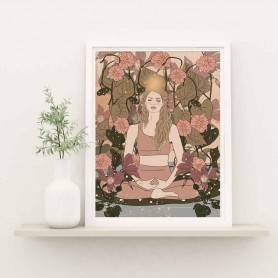 Affiche Méditation - Collaboration avec l'illustratrice Aurélia Mahé