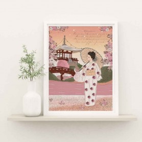 Affiche Jardin Japonais - Collaboration avec l'illustratrice Aurélia Mahé