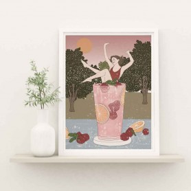 Affiche Cocktail - Collaboration avec l'illustratrice Aurélia Mahé