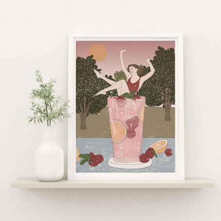 Affiche Cocktail - Collaboration avec l'illustratrice Aurélia Mahé