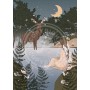 Affiche Cerf paysage nuit - Collaboration avec l'illustratrice Aurélia Mahé