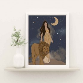 Affiche Astro lion - Collaboration avec l'illustratrice Aurélia Mahé