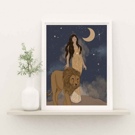 Affiche Astro lion - Collaboration avec l'illustratrice Aurélia Mahé