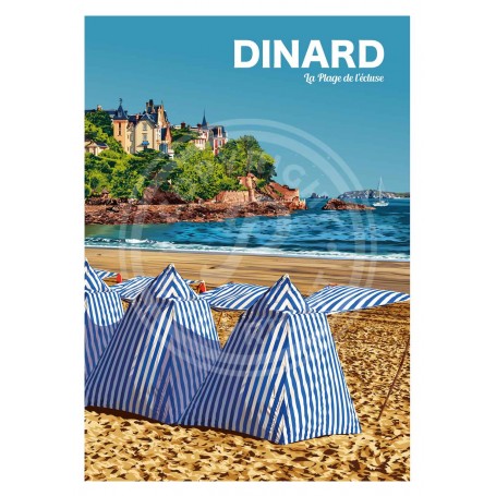 Affiche Dinard - Plage de l'Ecluse
